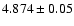 $4.874\pm0.05$