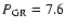 $P_{\rm GR} = 7.6$