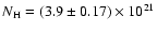 $N_{\rm H} = (3.9 \pm 0.17) \times 10^{21}$