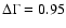 $\Delta \Gamma = 0.95$