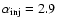$\alpha _{\rm inj}=2.9$