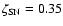 $\zeta _{\rm SN}=0.35$