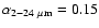 $\alpha_{2-24~\mu{\rm m}} = 0.15$