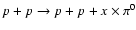 $p+p\rightarrow p+p+x\times \pi^0$