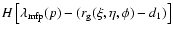 $H\left[
\lambda_{{\rm mfp}}(p)-(r_{\rm g}(\xi,\eta,\phi)-d_1)\right]$