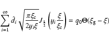 \begin{displaymath}%
\sum_{i=1}^{\infty}\hat{d_{i}} \sqrt{\frac{\pi
\xi_{\rm c}}...
..._i\frac{\xi}{\xi_{\rm c}}\right)
= q_0 \Theta(\xi_{\rm g}-\xi)
\end{displaymath}
