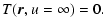 $\displaystyle %
T(\vec{r},u=\infty) = 0.$