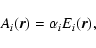 \begin{displaymath}%
A_i(\vec{r})=\alpha_i E_i(\vec{r}),
\end{displaymath}