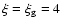 $\xi=\xi_{\rm g}=4$