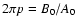 $2\pi p=B_0/A_0$