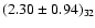 $(2.30 \pm 0.94)_{32}$