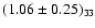 $(1.06 \pm 0.25)_{33}$