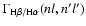 $\Gamma_{\rm {H}\beta/\rm {H}\alpha}(nl,n^\prime l^\prime)$