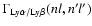 $\Gamma_{\rm {Ly}\alpha/\rm {Ly}\beta}(nl,n^\prime l^\prime)$