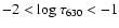 $-2 < \log\tau_{630} < -1$