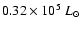 $0.32\times 10^{5}~L_{\odot}$