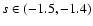 $s\in (-1.5,-1.4 )$