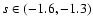 $s\in (-1.6,-1.3 )$