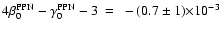 $4\beta_{0}^{\rm PPN}-\gamma_{0}^{\rm PPN}-3~=~-(0.7\pm 1){\times}{10^{-3}}$