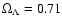 $\Omega _{\Lambda }=0.71$