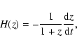\begin{displaymath}H(z)=- \frac{1}{1+z} \frac{{\rm d}z}{{\rm d}t},
\end{displaymath}