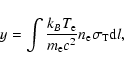 \begin{displaymath}
y=\int \frac{k_B T_{\rm e}}{m_{\rm e} c^2} n_{\rm e} \sigma_{\rm T} {\rm d}l,
\end{displaymath}