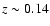 $z\sim
0.14$