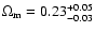 $\Omega_{\rm m}=0.23^{+0.05}_{-0.03}$