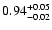 $\rm0.94^{+0.05}_{-0.02}$
