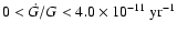 $0<\dot G/G < 4.0\times 10^{-11}~{\rm
yr}^{-1}$