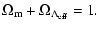 $\displaystyle \Omega_{\rm m}+\Omega_{\Lambda_{\rm eff}}=1 .$
