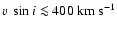 $v ~ \sin i\la 400~{\rm km~s}^{-1}$