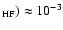 $_{\rm HF})\approx 10^{-3}$
