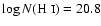 $\log N(\mbox{H {\sc i}})=20.8$