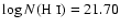 $\log
N(\mbox{H {\sc i}})=21.70$