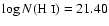 $\log N(\mbox{H {\sc i}})=21.40$