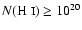 $N(\mbox{H {\sc i}})\ge 10^{20}$