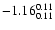 $\rm -1.16^{ 0.11 }_{ 0.11 }$