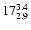 $\rm 17^{ 3.4 }_{ 2.9 }$