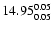 $\rm 14.95^{ 0.05 }_{ 0.05 }$