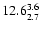 $\rm 12.6^{ 3.6 }_{ 2.7 }$