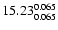 $\rm 15.23^{ 0.065 }_{ 0.065 }$