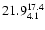 $\rm 21.9^{ 17.4 }_{ 4.1 }$