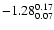 $\rm -1.28^{ 0.17 }_{ 0.07
}$