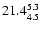 $\rm 21.4^{ 5.3 }_{ 4.5 }$