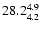 $\rm 28.2^{ 4.9 }_{ 4.2 }$