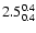 $\rm 2.5^{ 0.4 }_{ 0.4 }$
