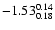 $\rm -1.53^{ 0.14 }_{
0.18 }$