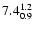$\rm 7.4^{ 1.2 }_{ 0.9 }$