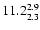$\rm 11.2^{ 2.9 }_{ 2.3 }$